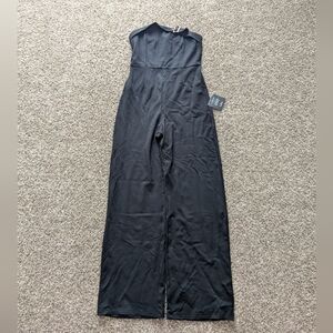 NWT Lulu's Strapless Wide Leg Jumpsuit Size Small Black